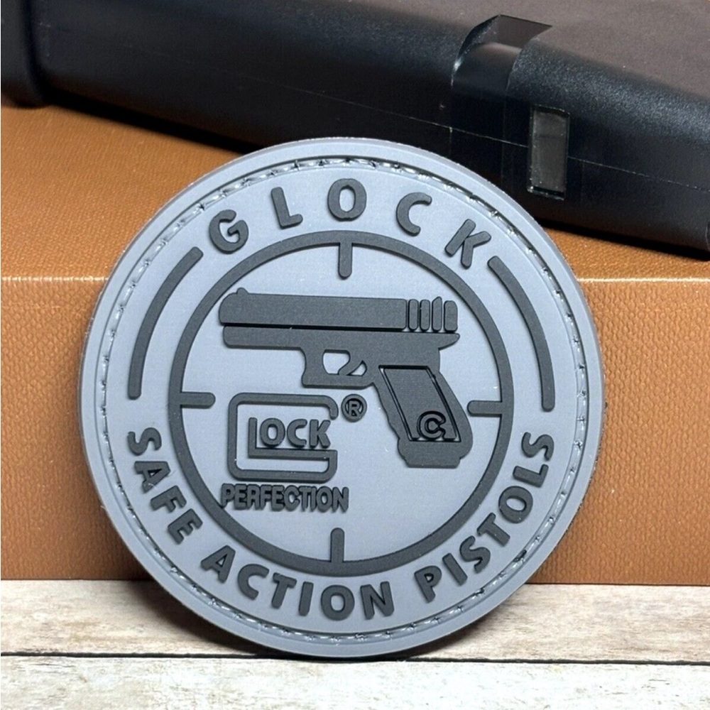 PVC Gun Glock Patch - Tactical Morale Patch - Handgun Hook Backed Pistol Patch